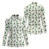 Maxcorners St Patrick's Day Leprechaun Character Golf And Beer White Golf Shirt, Fun Women's Golf Shirts, Ladies Golf Polos