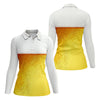 Maxcorners Cold Beer Print Golf Top, Beer Glass Pattern Design, Golf Shirts For Women LM1507