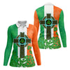 Maxcorners Celtic Cross Knotwork St Patrick's Day Shamrock Golf Shirt, Women's Golf Tops, Ladies Golf Shirts