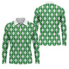 Maxcorners St Patrick's Day Shamrock Argyle Pattern Green And White Argyle Golf Shirt, Polo Shirts For Men, Golf Shirts For Men