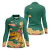 Maxcorners Laser Cat Dinosaur Golf Shirt, Retro Sci Fi T Rex Adventure Pattern, Golf Shirt For Women LM1507