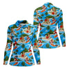 Maxcorners Funny Beach Surfer Jesus Hawaiian Golf Shirt, Golf Polo For Women, Printed Golf Shirt LM1507
