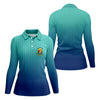 Maxcorners Blue Tropical Parrot Retirement Golf Polo Shirt, Golf Tops For Women, Ladies Golf Top LM1507