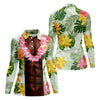Maxcorners Dark Skin Tropical Muscle Chest Hawaiian Golf Polo Shirt, Ladies Golf Shirts, Golf Polo For Women LM1507