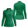 Maxcorners Vitamin G Shamrock Pattern Golf And Beer Green Golf Shirt, St Patrick's Day Golf Shirt, Women's Golf Shirts