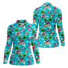Maxcorners Funny Weightlifting Flamingo Tropical Hawaiian Golf Shirt, Golf Polo For Women, Printed Golf Shirt LM1507