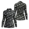 Maxcorners Dark Grim Reaper Skull Pattern Golf Polo Shirt, Women's Golf Polo, Ladies Golf Tops LM1507