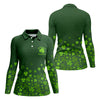 Maxcorners Shenanigans Coordinator Golf Ball Pattern St Patrick Day Green Golf Shirt, Women's Golf Tops, Ladies Golf Polos
