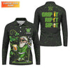 Maxcorners Grip It Rip It Sip It St Patrick's Day Leprechaun Golf And Beer Shamrock Golf Shirt, Golf Shirts For Men