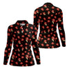 Maxcorners Sassy Red Lips Golf Shirt, Funny Valentine Pattern Design, Women’s Golf Polo LM1507