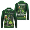 Maxcorners Hello Darkness Four Leaf Clover St Patricks Day Fun Golf Shirts For Men, St Patrick's Green Polo Shirts For Men