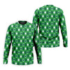 Maxcorners Green And White Lucky Four Leaf Clover Argyle Pattern St Patrick's Day Golf Shirt, Polo Shirts For Men