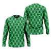 Maxcorners Lucky Four Leaf Clover Golf Ball Pattern Argyle Pattern St Patrick's Day Golf Shirt, Polo Shirts For Men