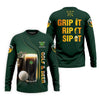 Maxcorners Grip It Rip It Sip It Golf And Beer St Patrick's Day Green Golf Tops For Men, Golf Shirts For Men
