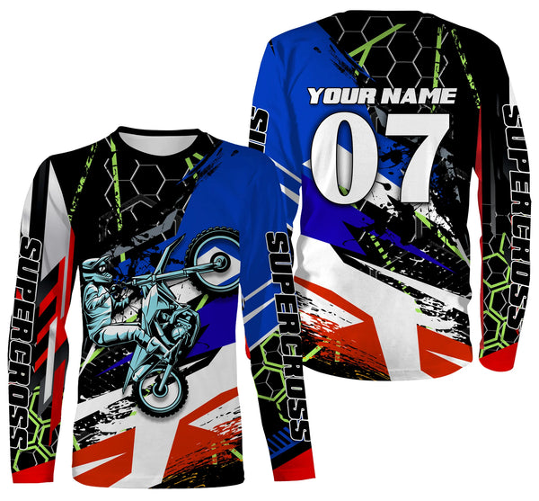 Personalized Supercross Riding Jersey Custom Number & Name Motorcycle Off-Road Dirt Bike Racing