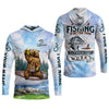 Maxcorners Bear Fishing Life – Better Than Work UPF Fishing Shirt, Personalized Custom Name