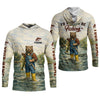 Maxcorners I'd Rather Be Fishing Bear - Outdoor Fishing Shirt, Fishing UPF Shirts, Funny Fishing Shirt