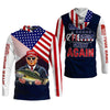 Maxcorners Make Fishing Great Again Patriotic Fishing Shirt, American Flag Fishing Shirt, SPF Long Sleeve Shirts Womens