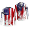 Maxcorners American Hooker Hooded UPF Shirt, American Flag Fish Shirt, Long Sleeve Fishing Shirts, Mens Casual Shirts