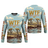 Maxcorners Personalized WTF Where’s The Fish Fishing Shirt, Funny Skeleton Fishermen Boat, Custom Name