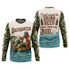 Maxcorners Funny Bigfoot Fishing UPF Shirt, Personalized Fishing Shirt for Men