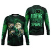 Maxcorners I Like Fishing And Maybe 3 People Shirt, Personalized Bass Fishing Long Sleeve For Men