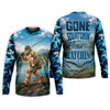 Maxcorners Gone Squatchin And Catchin - Bigfoot Fishing Shirt, Fishing UPF Shirts, Funny Fishing Shirt