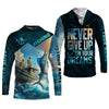 Maxcorners Never Give Up On Your Dreams Funny Skeleton Fishing UPF Shirts, Fishing Gifts For Men, Men's Fishing Shirt
