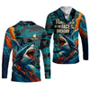 Maxcorners Shark Fishing Shirt, Fearless In The Face Of The Unknown Fishing UPF Shirts, Fishing Gifts For Men