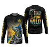 Maxcorners Find Your Wild Swordfish Fishing SPF Shirt For Men, Gift For Fisherman, Men's Fishing Shirt