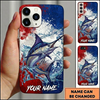 Maxcorners Artistic Splashing Waves Design Custom Name Fishing Phone Case