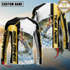 Maxcorners Fishing Golden Premium Dynamic Strike Sport Jersey Personalized Name, Team Name Long Sleeve Shirt (8 Fish Species)