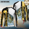 Maxcorners Fishing Golden Premium Dynamic Strike Sport Jersey Personalized Name, Team Name Long Sleeve Shirt (8 Fish Species)