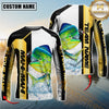 Maxcorners Fishing Golden Premium Dynamic Strike Sport Jersey Personalized Name, Team Name Long Sleeve Shirt (8 Fish Species)