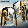 Maxcorners Fishing Golden Premium Dynamic Strike Sport Jersey Personalized Name, Team Name Long Sleeve Shirt (8 Fish Species)