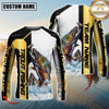 Maxcorners Fishing Golden Premium Dynamic Strike Sport Jersey Personalized Name, Team Name Long Sleeve Shirt (8 Fish Species)