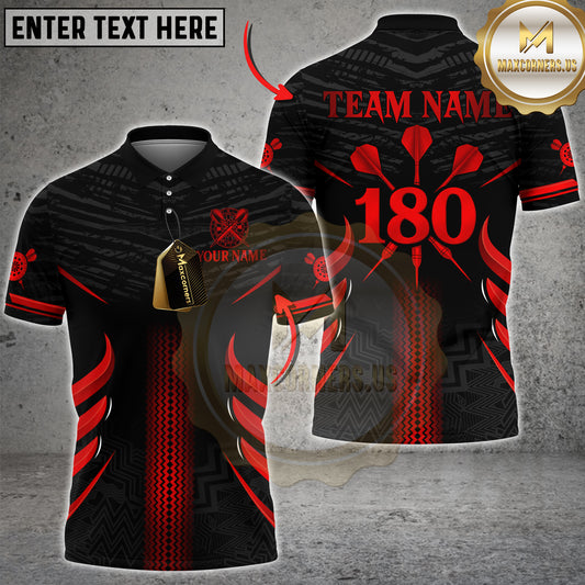 Maxcorners Dart Team Shirt Golden 180 Target Strike Design Multicolor Options Personalized Name, Team Name 3D Shirt (4 Colors)