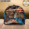 Maxcorners American Flag Deer Hunting Camo Multicolor Options Personalized Name 3D Cap