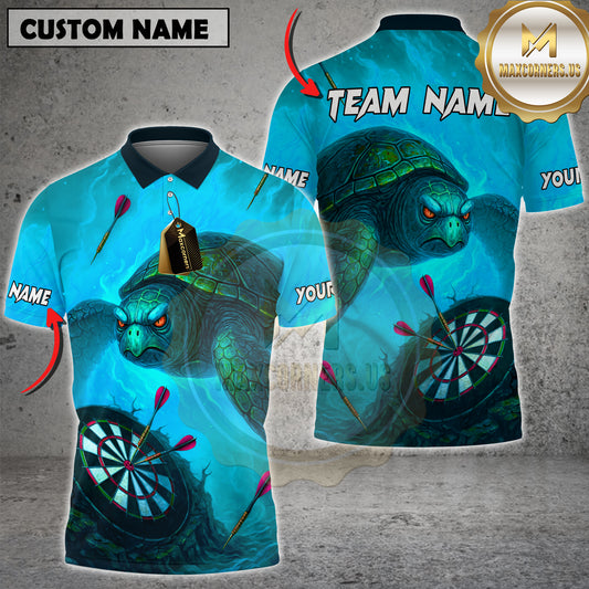 Maxcorners Darts Shirt Angry Turtle Blue Ocean Multicolor Options Personalized Name, Team Name 3D Shirt (3 Colors)