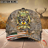 Maxcorners Hunting Hat – Camo Beer & Deer Design with USA Flag, Multicolor Options Personalized Name Custom Cap