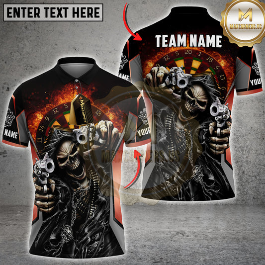 Maxcorners Dartboard Grim Reaper Shooter Multicolor Options Personalized Name, Team Name 3D Shirt (4 Colors)