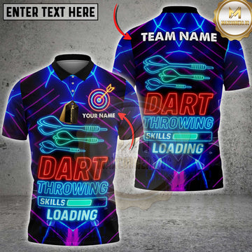 Maxcorners Dart Throwing Skills Loading Neon Shirt Personalized Name, Team Name 3D Shirt