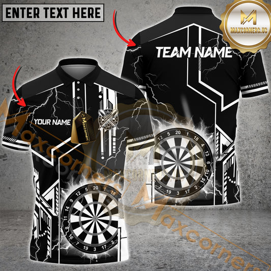 Maxcorners Darts Game Lightning Target Multicolor Options Personalized Name, Team Name 3D Shirt (4 Colors)