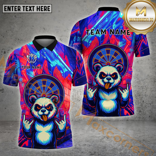 Maxcorners Darts Rocker Panda Dartboard Multicolor Options Personalized Name, Team Name 3D Shirt (4 Colors)