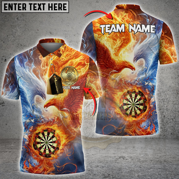 Maxcorners Darts Dartboard Phoenix Fire & Ice Personalized Name, Team Name 3D Shirt