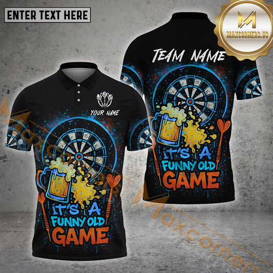 Maxcorners Funny Beer Darts Old Game Multicolor Options Personalized Name, Team Name 3D Shirt (4 Colors)