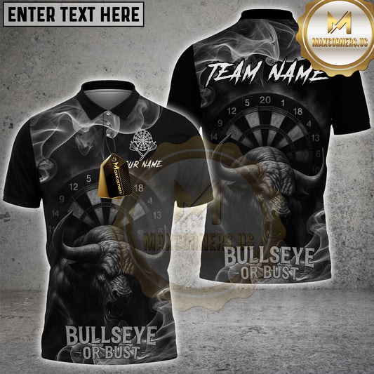Maxcorners Darts Bullseye Or Bust Smoke Personalized Name, Team Name 3D Shirt
