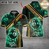 Maxcorners Billiards Shirt Cool 8 Ball Cartoon Fire Flames Golden Line Style Multicolor Options Personalized Name, Team Name Unisex 3D Shirt (4 Colors)
