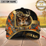 Maxcorners Golden Deer Hunting Camo Multicolor Options Personalized Name 3D Cap