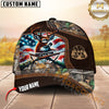 Maxcorners Hunting Deer American Flag Rifle Multicolor Options Personalized Name 3D Cap